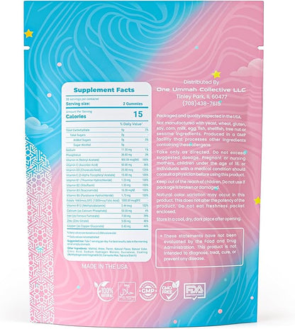 Halal Certified Prenatal Gummies - Essential Vitamins with Folate, DHA/EPA Omega-3, Biotin, & Zinc for Baby’s Development & Mom’s Wellness - Easy Digestion & High Absorption - Tasty Gummy Supplement