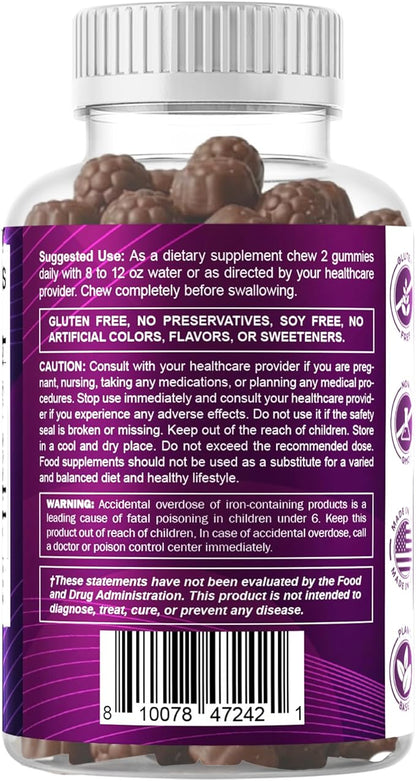 Vitamatic Iron 65 mg Gummies Supplement for Women & Men - 60 Vegan Gummies - Great Tasting Iron Gummy Vitamins with Vitamin C (2)