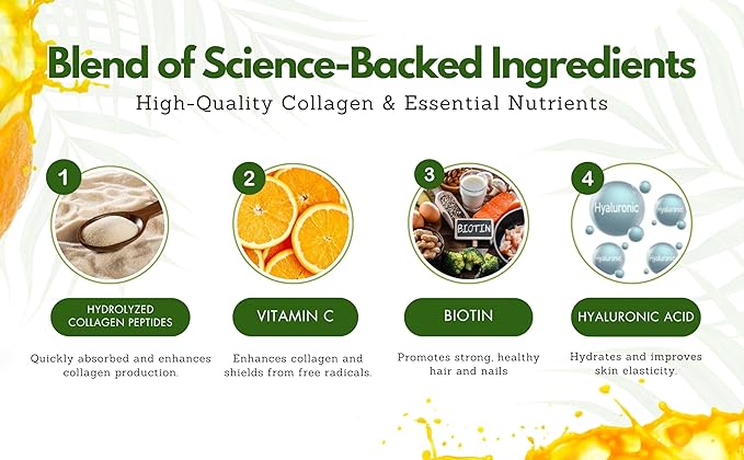 Best liquid collagen (mango flavor) US made & Lab tested sugar free premium peptides for women & men. powerful 10000 mcg Biotin+ 8000 mg hydrolyzed for anti aging glowing skin hair, nail+ joint-16floz