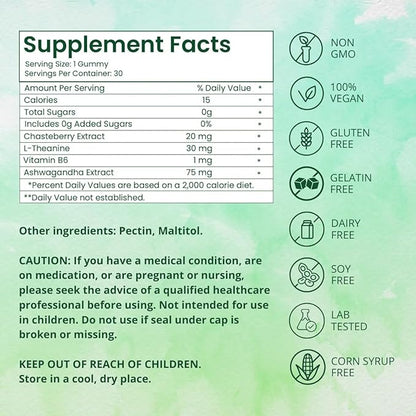riev Cycle Calm Gummies – Berry Herbal Flavor – Sugar-Free – Hormonal Balance & Mood Support for Women – Supports Focus & Emotional Wellness – Vegan, Non-GMO – 30 Gummies