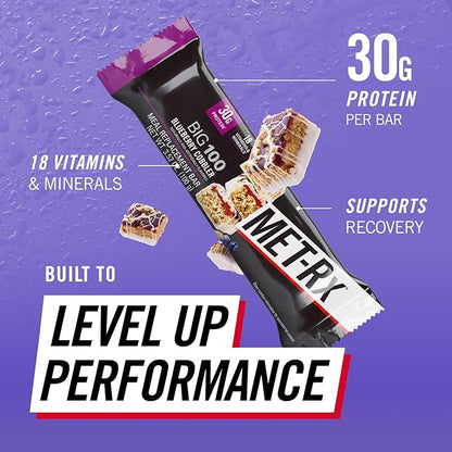 MET-Rx Big 100 Colossal Protein Bars, Healthy Meal Replacement Snack, Blueberry Cobbler, 3.52 oz, 4 Count