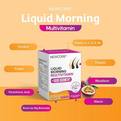 Liquid Multivitamin for Women – Promotes Thicker Hair & Smoother Skin – with Biotin, Collagen, and Vitamins – Vegan, Non-GMO – 10.14 fl oz