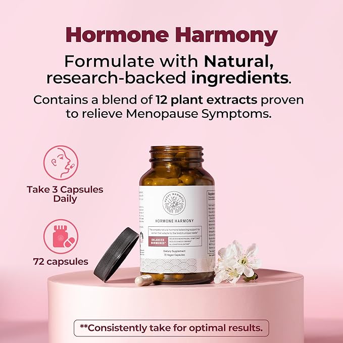 Happy Mammoth **Not Available Hormone Harmony Natural Hormonal Support for Women, Relief for Menopause, Perimenopause, Healthy Hormonal Balance, Hot Flashes. 72 Capsules.