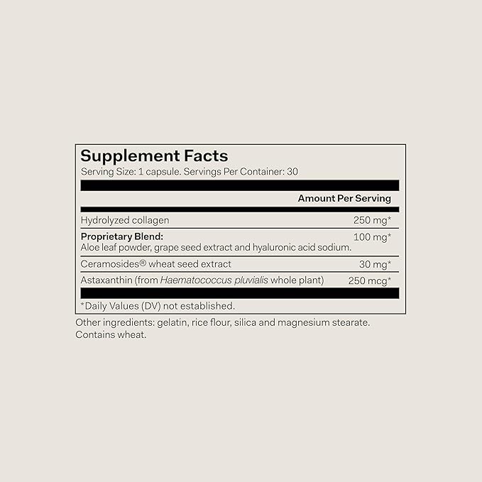 The Nue Co. Skin Hydrator Supplement - Daily Skin Support with Hydrolyzed Collagen, Aloe & Hyaluronic Acid - Gluten Free Supplement for Radiance and Hydration Support | 30 Capsules