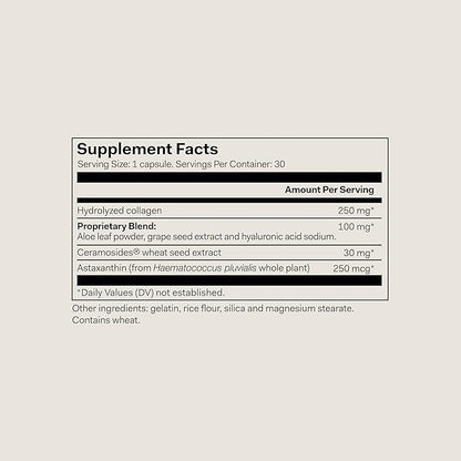 The Nue Co. Skin Hydrator Supplement - Daily Skin Support with Hydrolyzed Collagen, Aloe & Hyaluronic Acid - Gluten Free Supplement for Radiance and Hydration Support | 30 Capsules