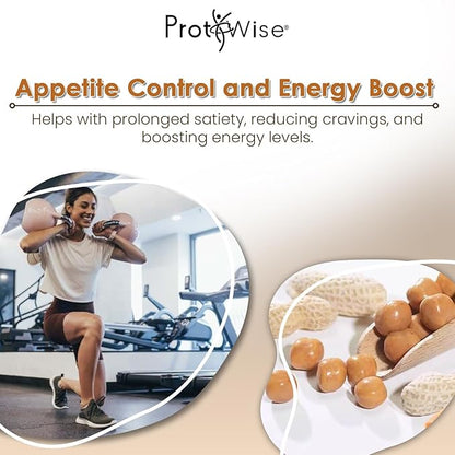 ProtiWise High Protein Soy Snacks | Peanut & Caramel Coated | 15g Protein, Low Sugar, Low-Carb | Gluten Free, KETO Friendly Snack for Hunger Control & Energy Boost | 7/Box