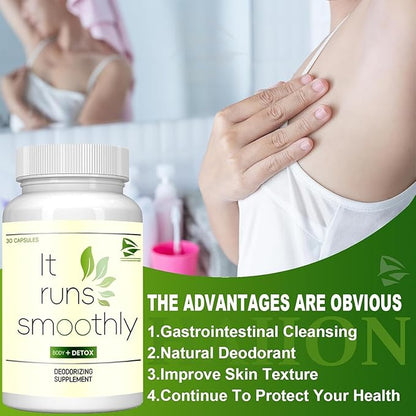Generic Body Deodorizing Supplement Works, Chlorophyll Capsules for Body Odor, Pills for Body Odor Control, Internal Deodorant, Immune & Digestion Support, Vegan Friendly (3pcs)