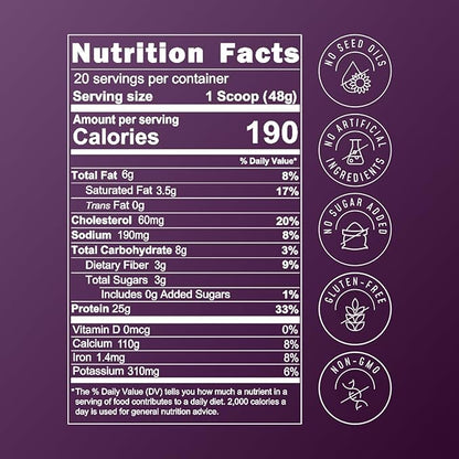 FlavCity All in One Protein Shake Powder, Brownie Batter - On the Go Meal Alternative + Collagen Peptides, Reishi & Cordyceps - Focus, Skin, Hair & Joint Support - 100% Grass Fed Whey, 20 Servings