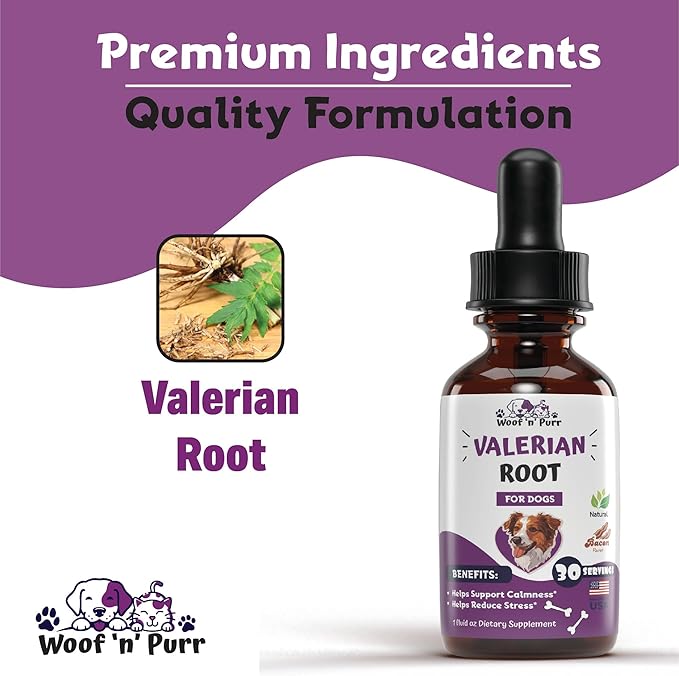 Valerian Root for Dogs - Valerian for Dogs - Helps to Calm & Relax, and Much More - Dog Anxiety Relief - Dog Calming - Dog Sleep Aid - Sleep Aid for Dogs - Dog Calming Supplement - 1 fl oz