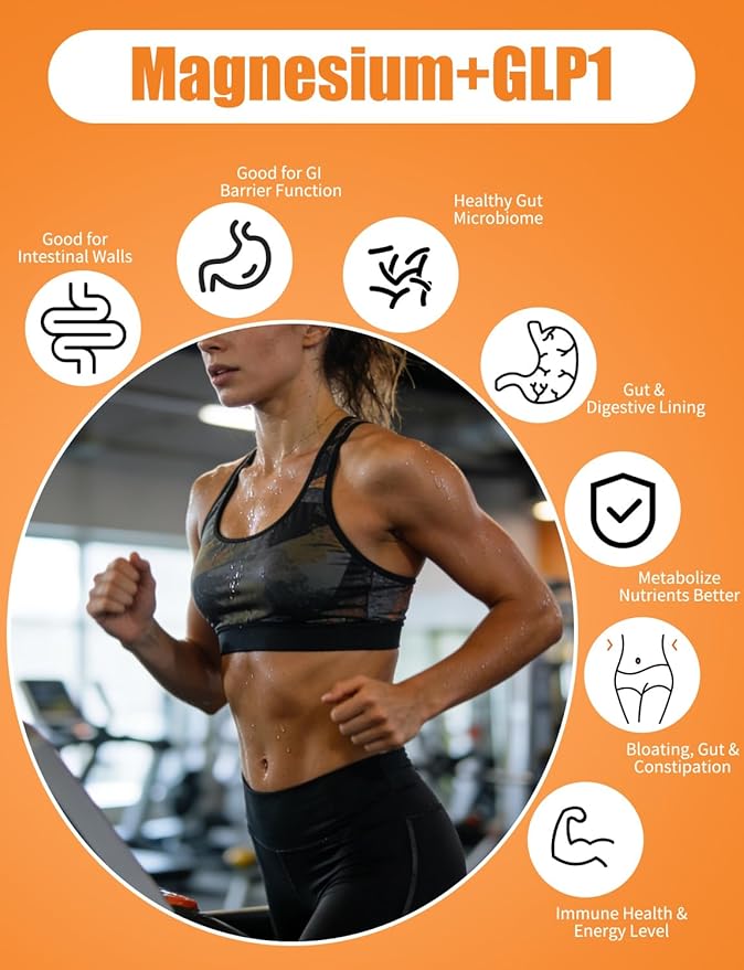 GLP-1 Magnesium Glycinate Gummies Supplements with Magnesium Malate & Taurate | Vitamin D3 Spinach | Kale | Broccoli | 90 Count with Gymnema Sylvestre, Green Tea Phytosome (Raspberry)