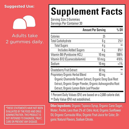 Hyland's Grace Period Complete PMS Rescue – 60 Vegan Gummies - with Chasteberry & Dong Quai for Menstrual Support & B6 + B12 for Red Blood Cell Formation (Pack of 2)