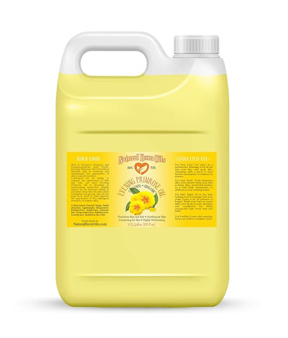 Natural Born Oils Evening Primrose Oil, 1 Gallon, Organic, Cold-Pressed, Vitamins & Minerals, Deep Skin Care, Hair Vitality