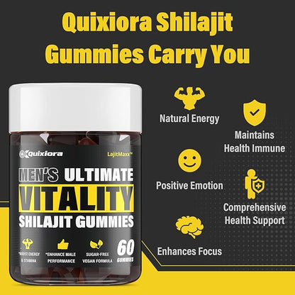 Shilajit Gummies for Men – 85+ Trace Minerals & Fulvic Acid| | 120 Gummies