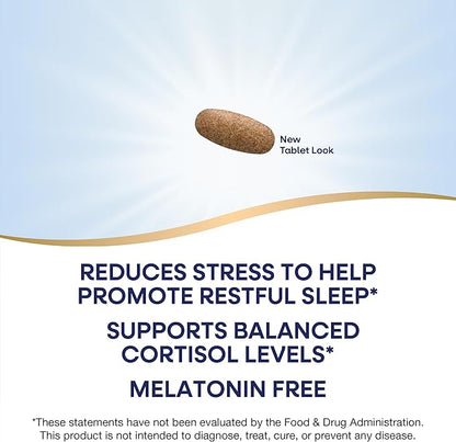 Nature's Way Sleep Tonight, Stress-Reducing Formula to Promote Restful Nights*, Melatonin Free Sleep Support with Ashwagandha and L-Theanine*, Vegan, 28 Tablets (Packaging May Vary)