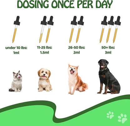 Premium 5X Organic Liquid Collagen for Dogs and Cats | No Chicken | Types I, II, III, V & X Collagen Peptides, MSM and Biotin for Joint, Skin, Coat Health & Immunity | Bacon Flavor 2 fl oz