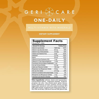 GeriCare One-Daily Multivitamins with Minerals for Men & Women (200 Tablets) High-Potency Multi-Vitamin & Multimineral Dietary Supplement for Immunity, Energy| Complete Daily Nutritional Support