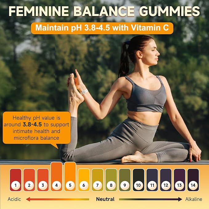 Feminine Balance Gummies, Probiotics Gummies for Women - pH Balance, Odor Control, Vaginal Flora & Digestive Health - Vaginal Probiotic with Vitamin C for Immune, Hawaiian Pineapple Flavor, 90 Gummies