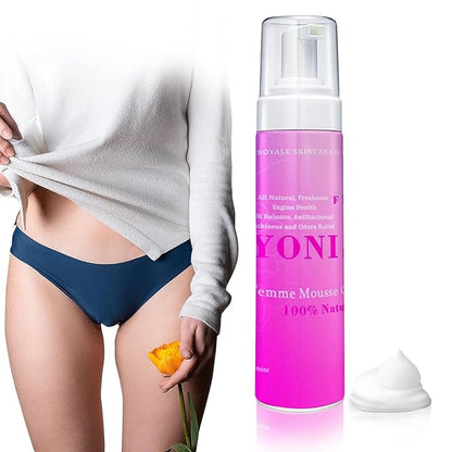 100% Natural Feminine Wash - 250 ml pH-Balanced Yoni Femme Mousse - Daily Intimate Cleansing Wash for Sensitive Skin - Gentle Vaginal Cleanser for Women