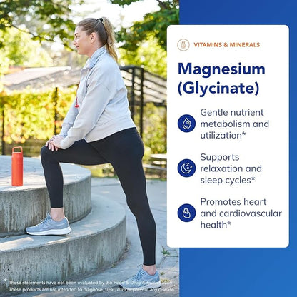 Pure Encapsulations Magnesium (Glycinate) - Supplement to Support Stress Relief, Sleep, Heart Health, Nerves, Muscles, and Metabolism* - with Magnesium Glycinate - 180 Capsules