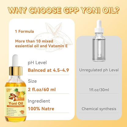 Yoni Oil Wash for Women pH Balance and Wetness, Feminine Oil Ingrown Hair, Nourishing, Moisturizing Formula for All Skin Types, Yoni Care with Vitamin E, Natural Yoni Wash(Pineapple)