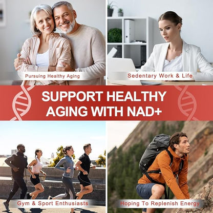 NAD Supplement 1200mg Synergistic Blend with Nicotinamide Riboside, PQQ & Resveratrol - Premium Anti-Aging Supplement for Cellular Energy, Mental Clarity and Longevity (30 Packets)1