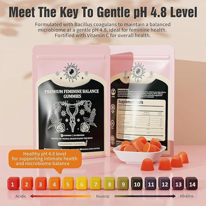 NIUSISE Feminine Balance Gummies, Premium Balance Supplement for Women PH Health, Immune Support, Vegan, Gluten-Free - Hawaiian Pineapple - 120 Gummies - 60 Servings 2 Pack.