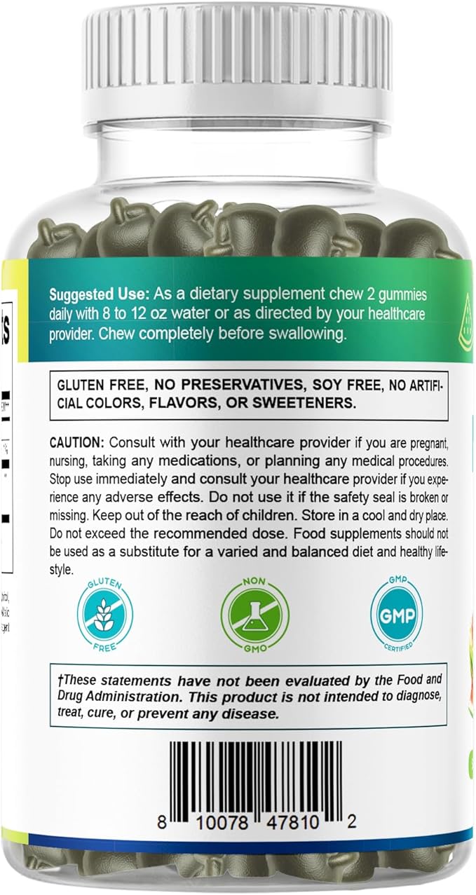 Vitamatic Matcha Gummies 60 Count | Strawberry & Watermelon Flavor - Non-GMO