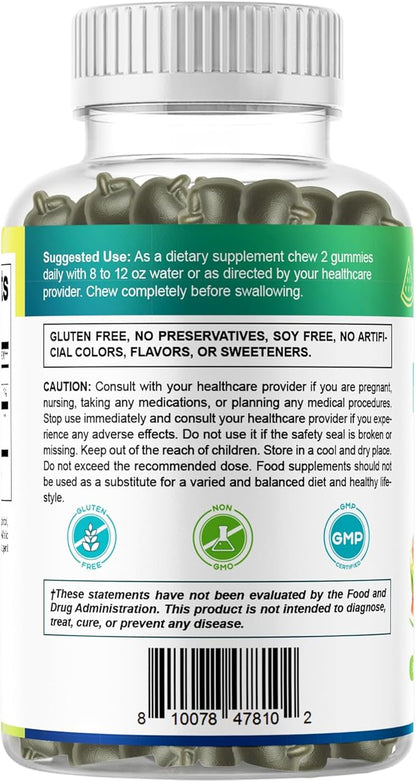Vitamatic Matcha Gummies 60 Count | Strawberry & Watermelon Flavor - Non-GMO