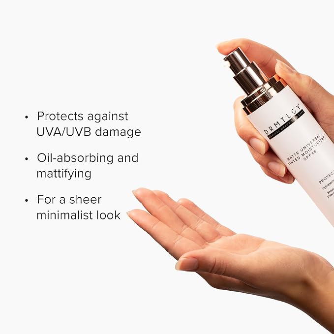 DRMTLGY Matte Universal Tinted Moisturizer SPF 46 – Anti-Aging Tinted Face Sunscreen & Lightweight Makeup with Broad Spectrum UV Protection – Hydrating Skin Care & Face Moisturizer – 1.7 oz