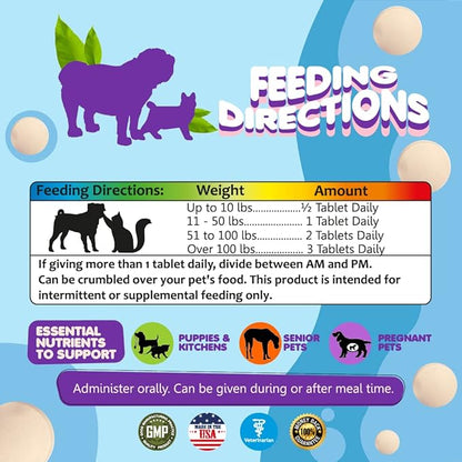 Dog Prenatal Vitamins – Multivitamin, Folic Acid, Calcium, Iron, Minerals and Amino Acids. Ideal for Pregnant, Breastfeeding and Newborn Pets – Senior Dog Supplement, Complete Puppy Multi Vitamin.