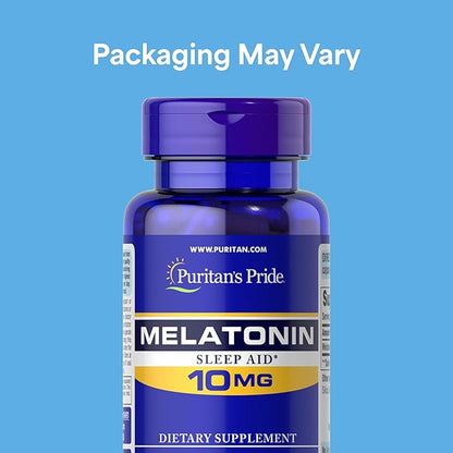 Puritan's Pride Premium Super Strength Melatonin 10mg Sleep Aid, Dietary Supplement for Sound, Restful, and Longer Sleep Support, 2 Month Supply, 60 Rapid Release Capsules