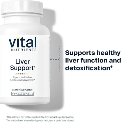 Vital Nutrients Liver Support Milk Thistle and Curcumin - Vegan Supplement - Herbal Combination to Support Healthy Liver Function* - Gluten, Dairy and Soy Free - 60 Capsules