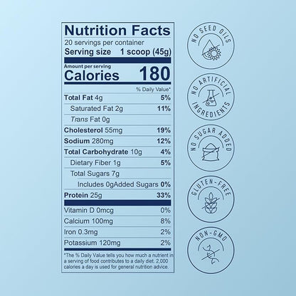FlavCity All in One Protein Shake Powder, Blueberry Muffin - On the Go Meal Alternative + Collagen Peptides, Reishi & Cordyceps - Focus, Skin, Hair & Joint Support - 100% Grass Fed Whey, 20 Servings