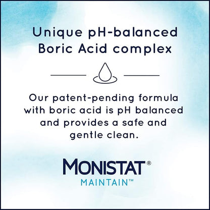 Monistat Boric Acid Feminine Wash, Fragrance-Free Intimate Wash for Women with Gentle pH-Balanced Formula, 16 Fl Oz (Pack of 2)