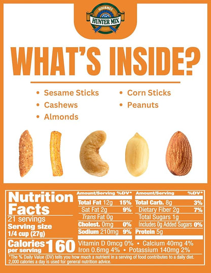 Southern Style Nuts Cheesy Cheddar Hunter Bulk Trail Mix,20 oz,Roasted Peanuts,Sesame Sticks,Corn Sticks,Almonds & Cashews,Mixed Nuts,Snacks for Adults & Kids,(Pack of 2)