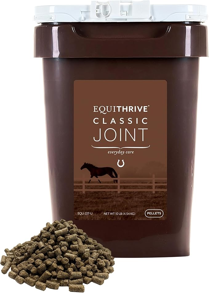 Equithrive Classic Joint Supplement Pellets with Glucosamine, Chondroitin, Hyaluronic Acid and MSM for Horses and Senior Horses, 10 lbs