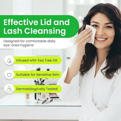 OPTASE TTO Eyelid Cleansing Wipes, 30 Count – Individually Wrapped Tea Tree Oil Eyelid Wipes – Preservative-Free Formula for Daily Use – Eye Doctor Recommended Tea Tree Eye Lid Cleanser