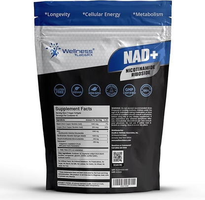 Liposomal NAD+ Supplement - NAD Softgels Nicotinamide Riboside Resveratrol - 2500mg Liposomal NAD Supplements for Women - Metabolism Support, Support Cellular Health and Longevity - 2 Pack