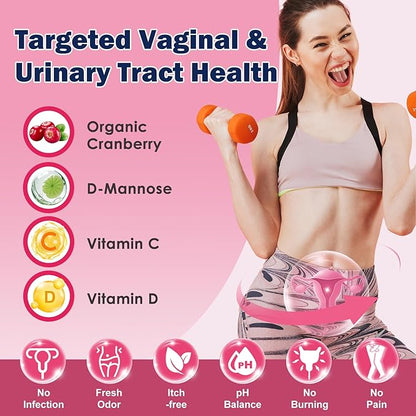ZEBORA Vaginal Probiotics for Women 100 Billion CFUs, Probiotic for Digestive Health & Vaginal pH Balance & Urinary Tract Health, with Organic Cranberry & Prebiotics, 90 Veggie Capsules