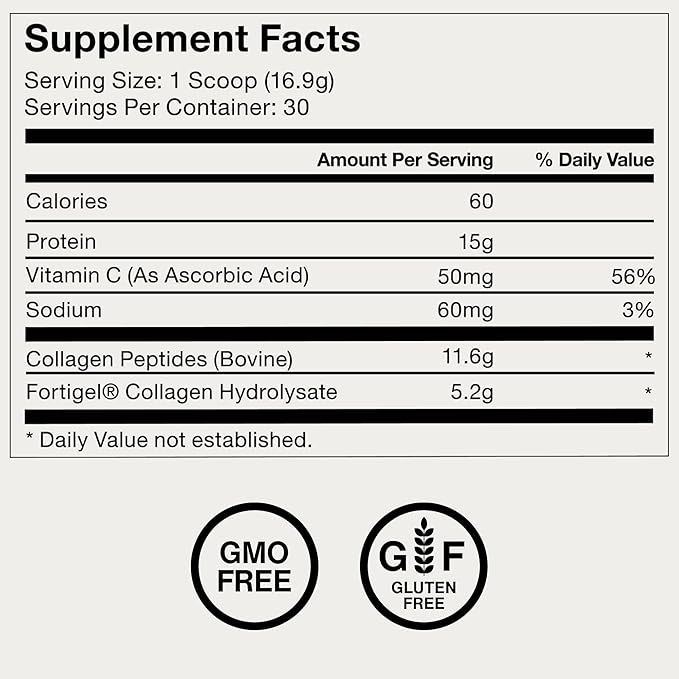 Momentous Grass-Fed Collagen Peptides Powder - Collagen Protein Powder with Fortigel & Vitamin C for Hair, Skin, Nails, & Joint Health Support - NSF Certified for Sport - Packaging May Vary