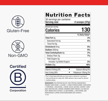Metagenics Perfect Protein Pea & Rice - Plant-Based Protein Powder with 20g Protein & 3.5g BCAAs - Supports Muscle Growth & Recovery - Non-GMO, Gluten-Free, Dairy-Free - Vanilla - 30 Servings
