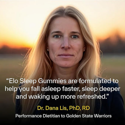 Elo Sleep Gummies for Deep Recovery & Restful Sleep | Magnesium, L-Theanine & Low-Dose Melatonin | Non-Groggy Formula, Wake Refreshed | Sugar-Free, Vegan, Non-GMO | 28 Servings