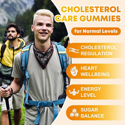 Cholesterol Supplements Gummies, Support Healthy Cholesterol Levels with 1200mg Plant Sterols & Stanols, Bergamot Orange Extract, Red Yeast Rice for Women & Men, Pineapple Flavor, 60 Counts (2 Pack)