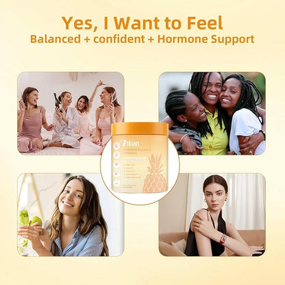 Pineapple Gummies for Women pH, Premium Feminine pH Balance Gummy, Vaginal Probiotics, Immune Support, Vegan, Gluten-Free, 60 Gummies 30 Servings