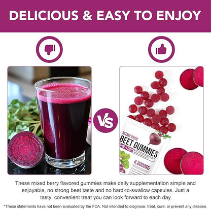 Total Beets Soft Chews,Beet Root Gummies with Vitamins C & B12,L-Arginine & L-Citrulline,Grapeseed Extract,Antioxidants,Healthy Energy Supplement with Elite Ingredients,Heart Health Superfood (1)