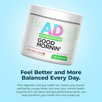 Project AD Life Good Morning Detox and Performance Drink, Naturally Flavored and Formulated with L-GLutamine, Apple Cider Vinegar, and Aloe Vera (24 Servings, Summer Fruits)