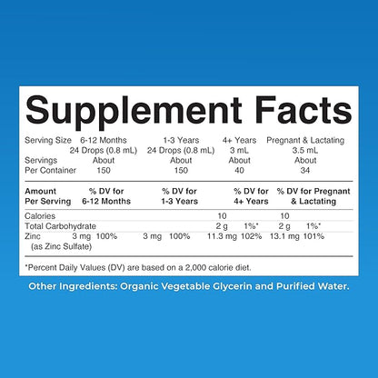MaryRuth's Organic Liquid Zinc Supplement for Kids & Adults | Immune Support | Skin Health | Antioxidant | Cellular Metabolism | Zinc Sulfate | Vegan | Non-GMO | Sugar Free | Gluten Free | 4 oz