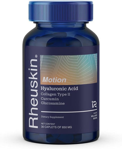 Motion – Advanced Joint Support: Hyaluronic Acid + Glucosamine + Curcumin + Type II Collagen – Flexibility, Mobility & Comfort – 30 Caplets 850 mg