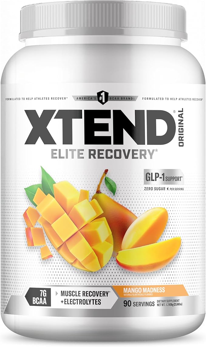 XTEND Original BCAA Powder Mango Madness | Sugar Free Post Workout Muscle Recovery Drink with Amino Acids | 7g BCAAs for Men & Women | 90 Servings