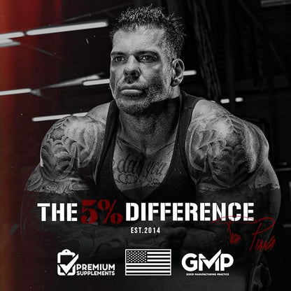 5% Nutrition Rich Piana Knocked Out Natural Sleep Aid | Post-Workout Recovery & Deep Sleep Supplement | GABA, Melatonin, Chamomile, Tyrosine, 5-HTP, & More | 7.3 oz, 30 Servings (Apple Cider)